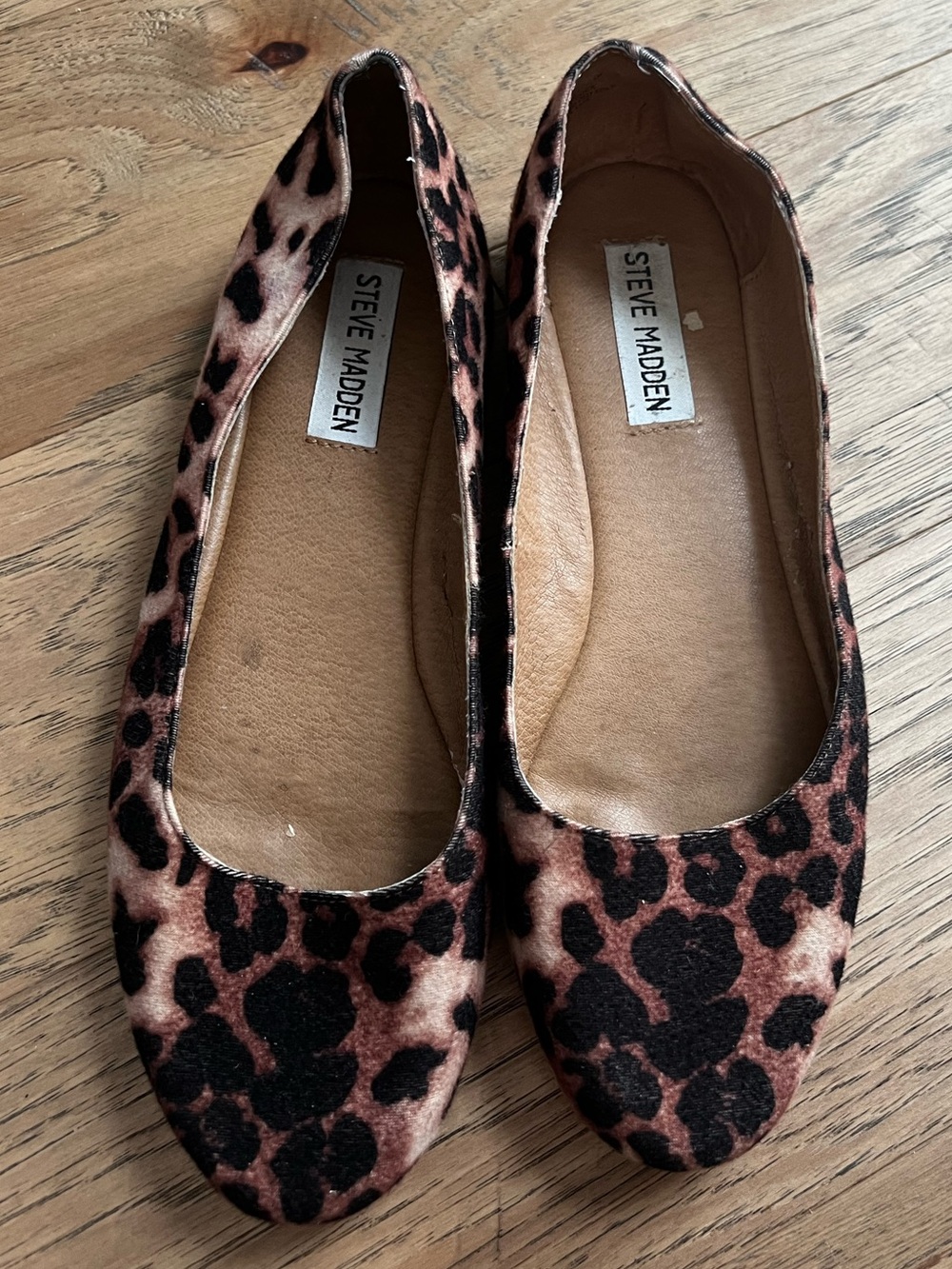 Steve Madden Leopard-Print Ballet Flats in Brown and Black